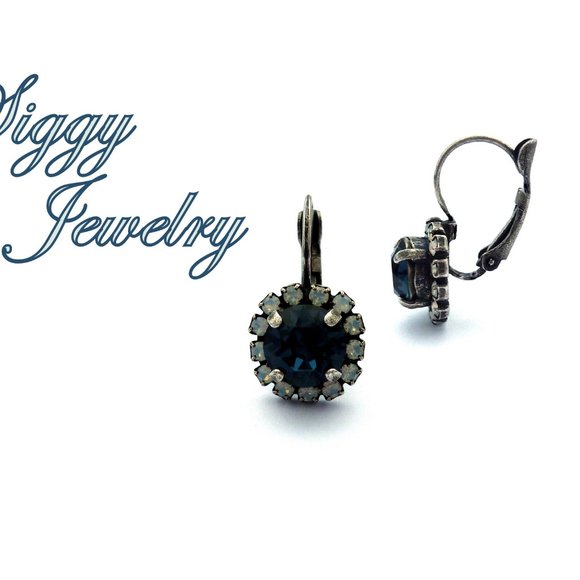 Swarovski Crystal Montana Halo Drop Earrings, 8mm - Picture 3 of 6